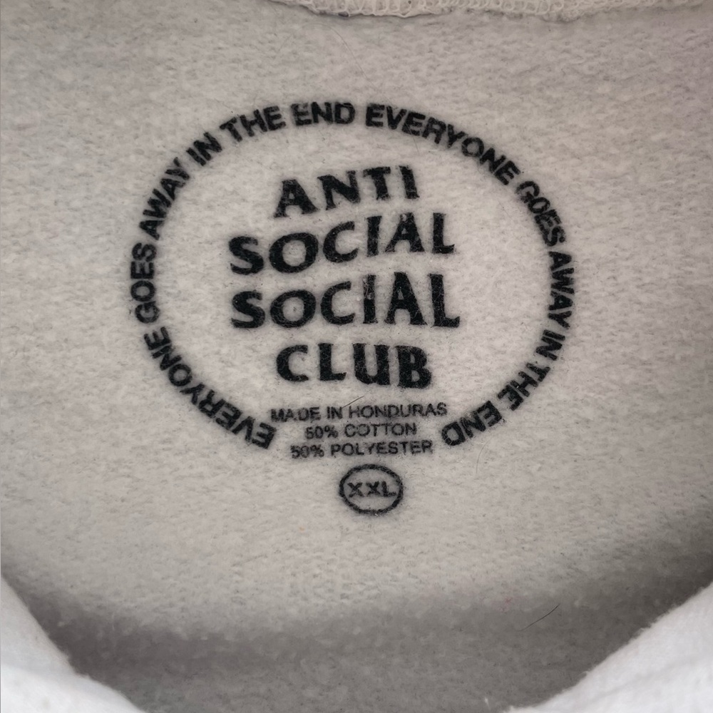 Anti Social Social Club careless bolt heavy baggy white/green hoodie - SIZE XXL - Picture 8 of 9